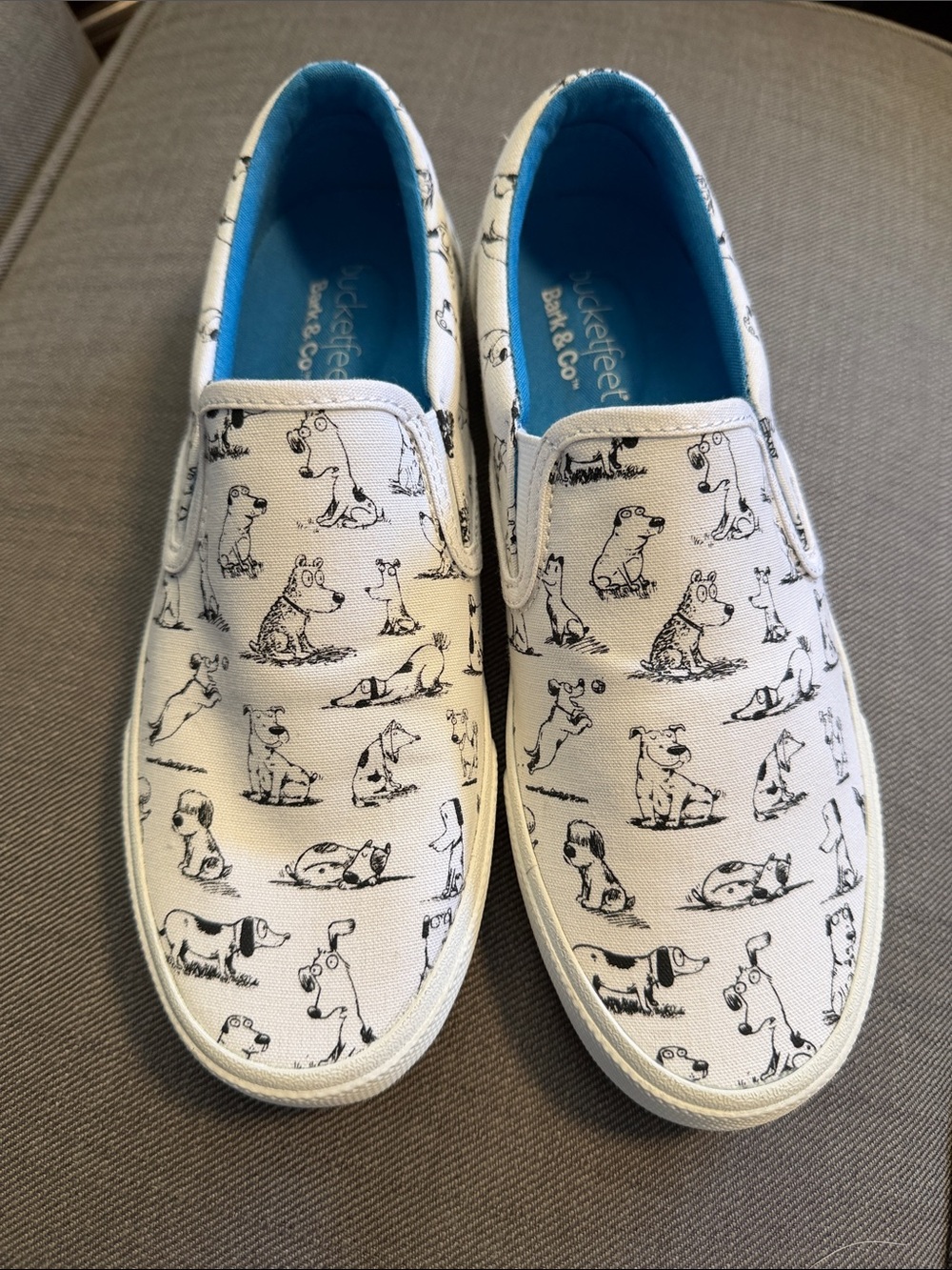 Bucketfeet - Bark & Co dog print shoes.